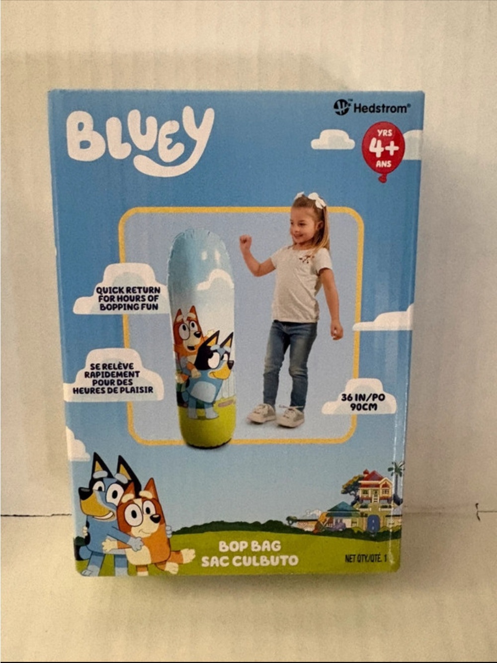 Bluey Blue Inflatable Bop Bag by Strom - Kids Toy 36” height
